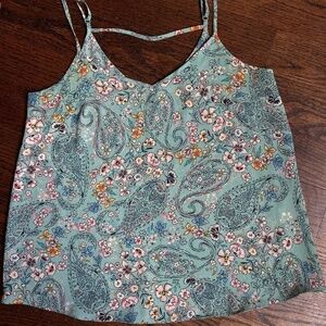 PRIMARK CAMISOLE/ SIZE 6/Green/ Floral/ Paisley/ print/ adjustabe straps/V neck